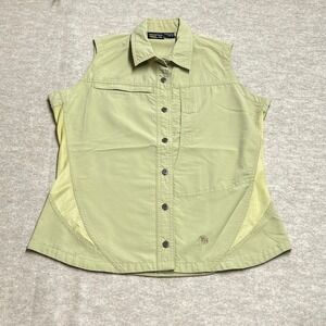 Mountain Hardwear Womens Green Sleeveless Hiking Button Up Top Size 6 B4